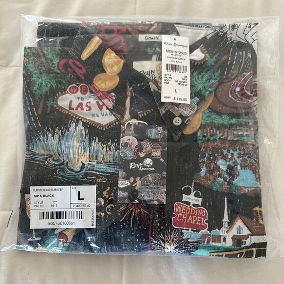 Reyn Spooner Shirt LAS VEGAS OUR 9th ISLAND Black Size L • NEW WITH TAGS • - Picture 11 of 13